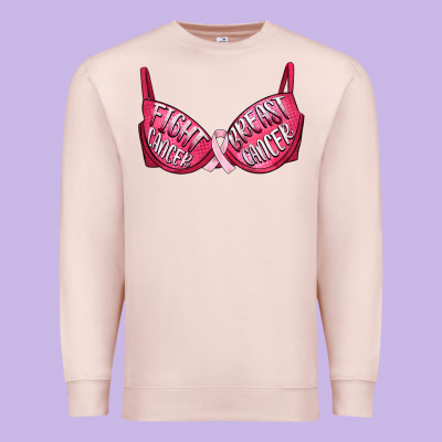 Fight Cancer Breast Cancer Bra Premium Sweatshirt Designed By Artiststas