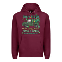 Burgundy farm fresh four leaf clovers Premium Hoodie - MaliasSmallBusiness