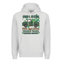 Dove Grey farm fresh four leaf clovers Premium Hoodie - MaliasSmallBusiness