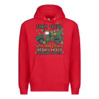 Red farm fresh four leaf clovers Premium Hoodie - MaliasSmallBusiness