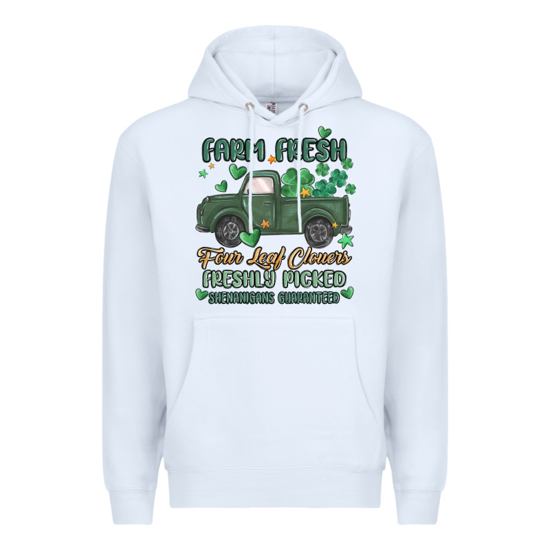 Farm Fresh Four Leaf Clovers Premium Hoodie by MaliasSmallBusiness | Teevron