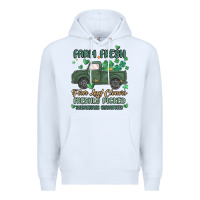 White farm fresh four leaf clovers Premium Hoodie - MaliasSmallBusiness