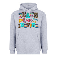 Heather Grey teach love inspire Heavyweight Hoodie - AdoDesignShop