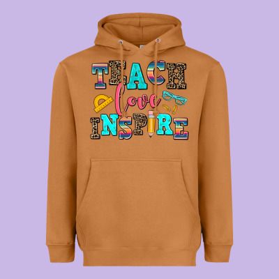 Teach Love Inspire Heavyweight Hoodie Designed By Adodesignshop