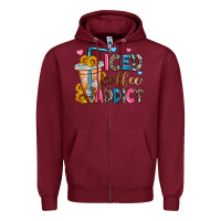 Burgundy iced coffee addict Zipper Hoodie - Zillion Design Studio