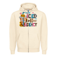 Sandshell iced coffee addict Zipper Hoodie - Zillion Design Studio