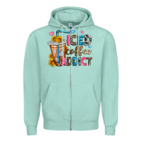 Seafoam iced coffee addict Zipper Hoodie - Zillion Design Studio