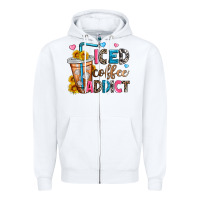 White iced coffee addict Zipper Hoodie - Zillion Design Studio