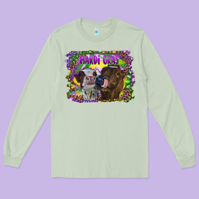 Long Sleeve Tee Mardi Gras Heifers