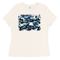 Bone blue camouflage background Ladies Tee - BarkalooDesign