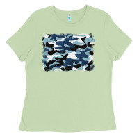 Matcha blue camouflage background Ladies Tee - BarkalooDesign