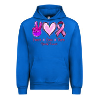Cobalt Peace love cure Breast Cancer Urban Hoodie - NancyCooperArtShop