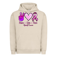 Pigment French Oak Peace love cure Breast Cancer Urban Hoodie - NancyCooperArtShop