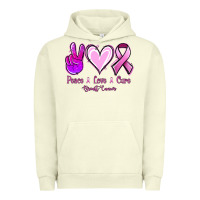 Pigment Pistachio Peace love cure Breast Cancer Urban Hoodie - NancyCooperArtShop