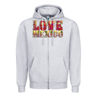 Heather Grey Love Mexico Zipper Hoodie - texasbilliewilder