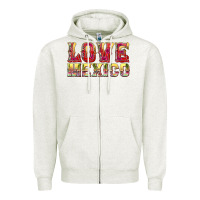 Oatmeal Heather Love Mexico Zipper Hoodie - texasbilliewilder