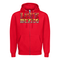 Red Love Mexico Zipper Hoodie - texasbilliewilder