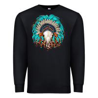 Black bull skull indian headdress Premium Sweatshirt - JahusDesignShop