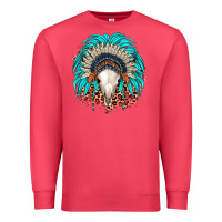 Cardinal bull skull indian headdress Premium Sweatshirt - JahusDesignShop