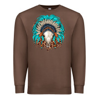 Chestnut bull skull indian headdress Premium Sweatshirt - JahusDesignShop