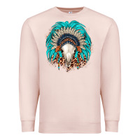 Pale Pink bull skull indian headdress Premium Sweatshirt - JahusDesignShop