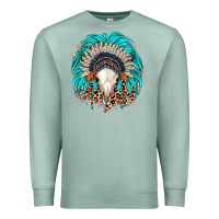 Seafoam bull skull indian headdress Premium Sweatshirt - JahusDesignShop