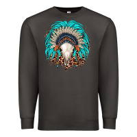 Smoke bull skull indian headdress Premium Sweatshirt - JahusDesignShop
