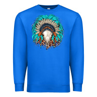 True Royal bull skull indian headdress Premium Sweatshirt - JahusDesignShop