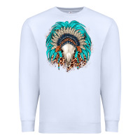 White bull skull indian headdress Premium Sweatshirt - JahusDesignShop