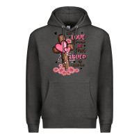 Charcoal Heather valentine cross Premium Hoodie - MaliasSmallBusiness