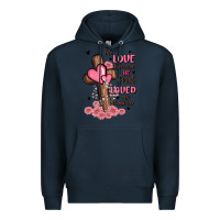 Navy valentine cross Premium Hoodie - MaliasSmallBusiness