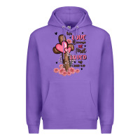 Purple valentine cross Premium Hoodie - MaliasSmallBusiness