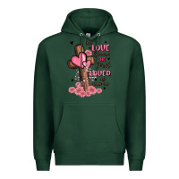 Sports Green valentine cross Premium Hoodie - MaliasSmallBusiness