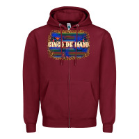 Burgundy Cinco de Mayo Zipper Hoodie - texasbilliewilder