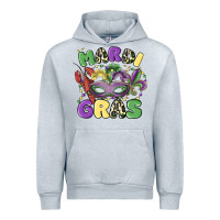 Heather Grey mardi gras Urban Hoodie - MaliasSmallBusiness