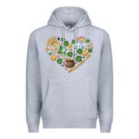 Heather Grey st patricks  hearts Premium Hoodie - MaliasSmallBusiness