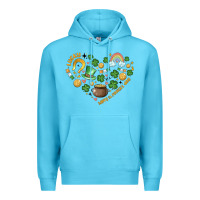 Ocean Blue st patricks  hearts Premium Hoodie - MaliasSmallBusiness