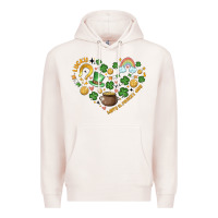 Pale Pink st patricks  hearts Premium Hoodie - MaliasSmallBusiness