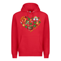 Red st patricks  hearts Premium Hoodie - MaliasSmallBusiness
