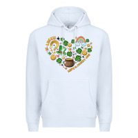 White st patricks  hearts Premium Hoodie - MaliasSmallBusiness