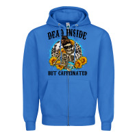 True Royal dead inside but caffeinated Zipper Hoodie - Zillion Design Studio