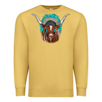 Antique Gold texas longhorn indian headdress Premium Sweatshirt - JahusDesignShop