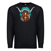 Black texas longhorn indian headdress Premium Sweatshirt - JahusDesignShop