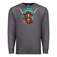 Charcoal Heather texas longhorn indian headdress Premium Sweatshirt - JahusDesignShop