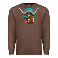 Chestnut texas longhorn indian headdress Premium Sweatshirt - JahusDesignShop