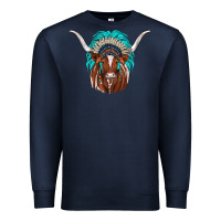 Navy texas longhorn indian headdress Premium Sweatshirt - JahusDesignShop