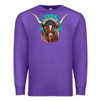 Purple texas longhorn indian headdress Premium Sweatshirt - JahusDesignShop