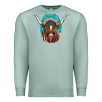 Seafoam texas longhorn indian headdress Premium Sweatshirt - JahusDesignShop