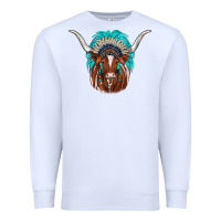 White texas longhorn indian headdress Premium Sweatshirt - JahusDesignShop