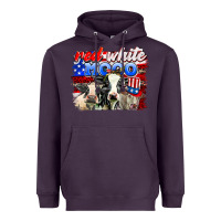 Plum red white moo Heavyweight Hoodie - AdoDesignShop